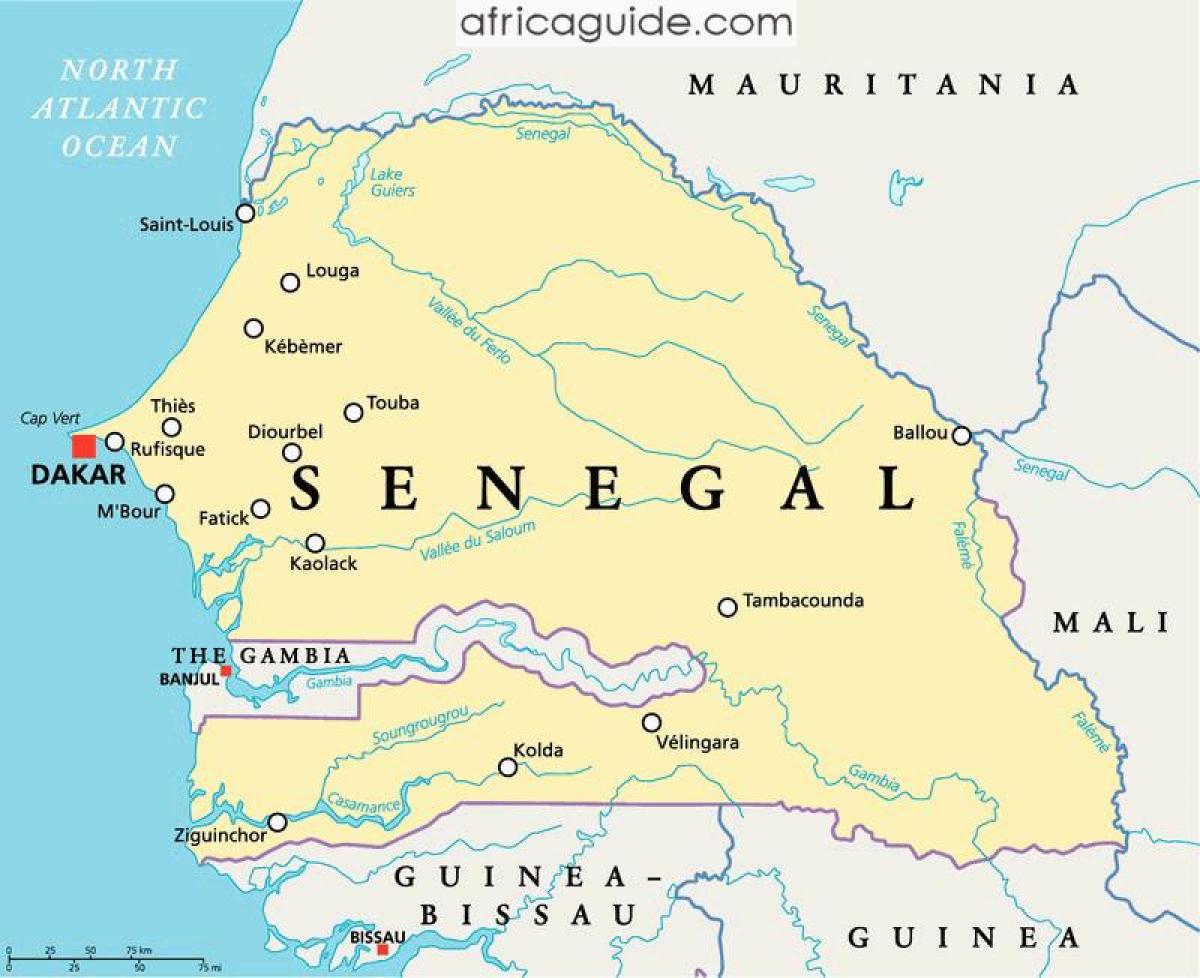 Fluviul Senegal, africa hartă