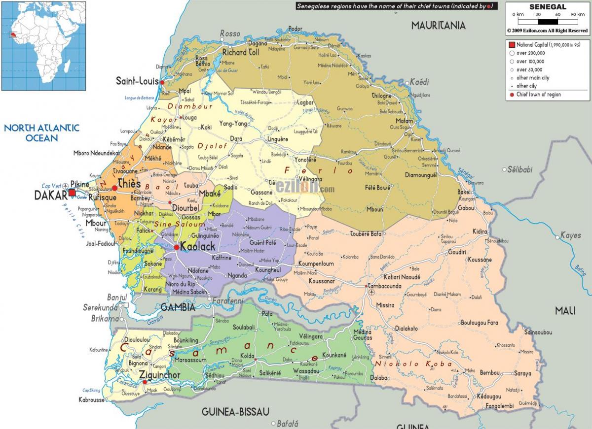 Senegal țară din lume hartă