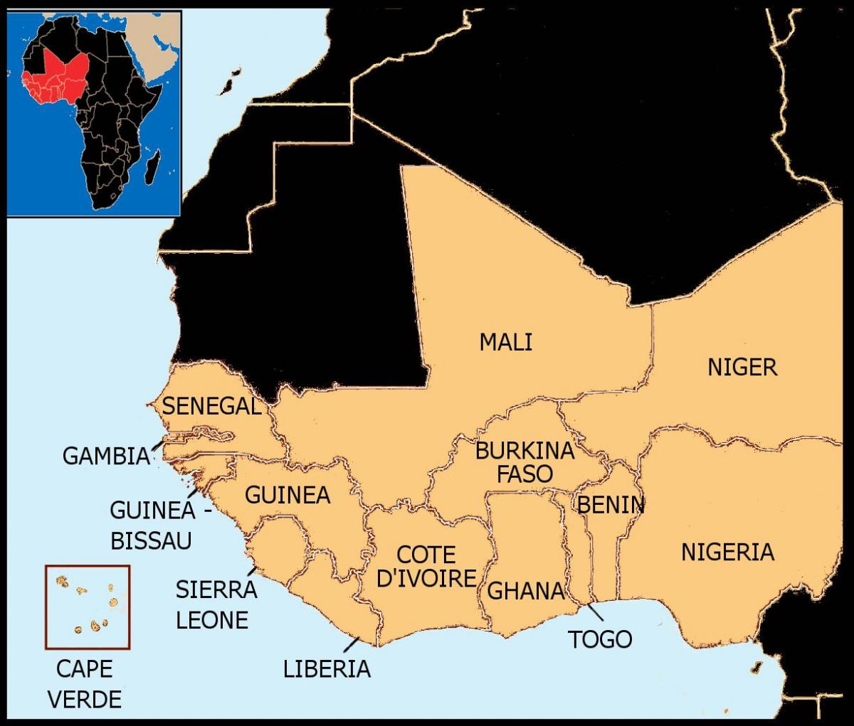 harta Senegal harta africa de vest