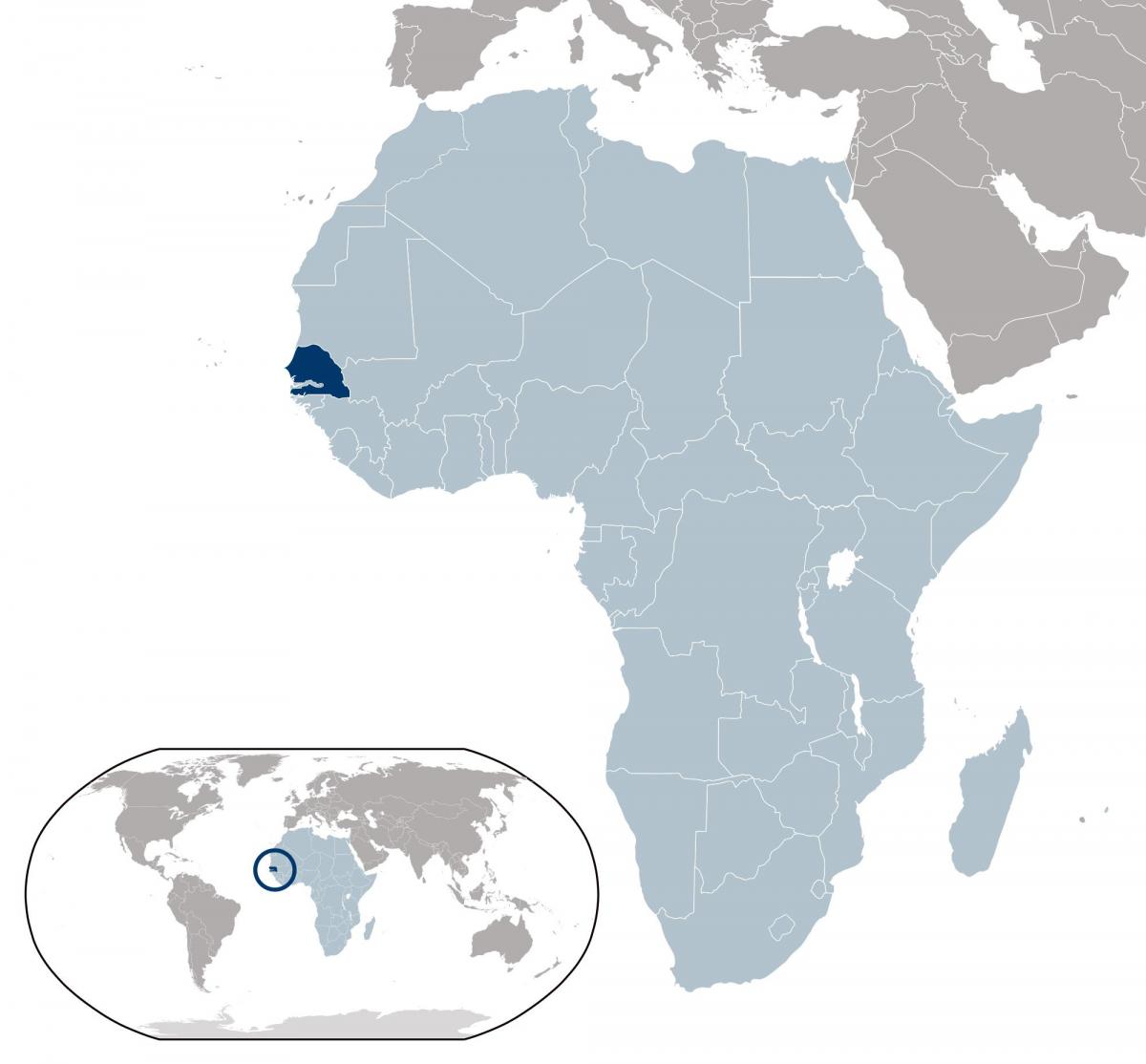harta Senegal locație de pe lume