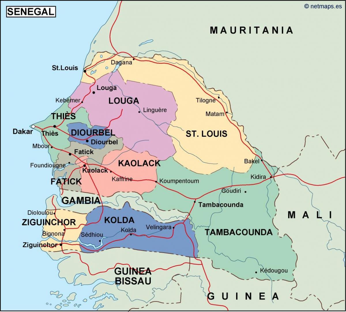 harta Senegal țară