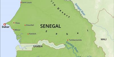 Harta fizică, harta din Senegal
