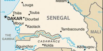 Harta Senegal și în țările din jur